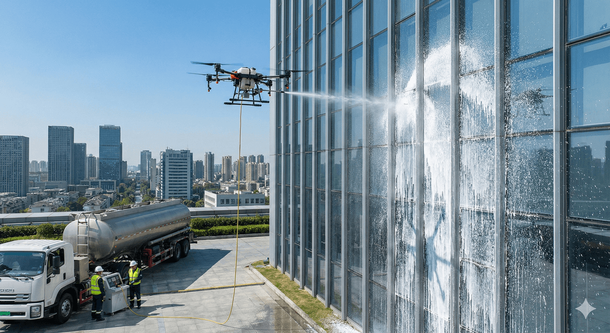 Drone Cleaning for Difficult Surfaces