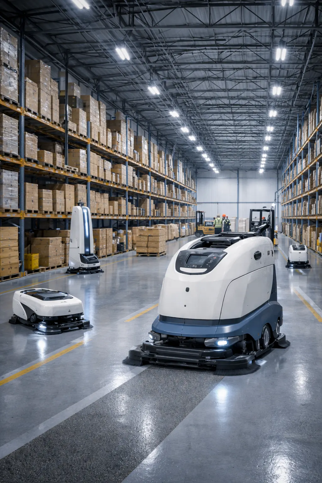 Automated floor-cleaning robot